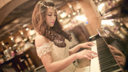 Asian Busty Long-haired Brunette Bride Girl Wallpaper #5148