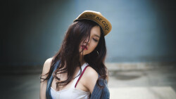 Asian Busty Long-haired Brunette Teen Girl Wallpaper #5149