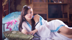 Asian Chén Sīyǐng Chinese Brunette Teen Girl Wallpaper #002