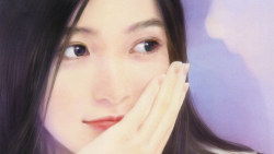 Asian Fantasy Smiling Long-haired Brunette Teen Girl Wallpaper Face Close-up #6202