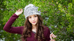 Asian Long-haired Jancy Wong Chinese Brunette Model Teen Girl Wallpaper #004