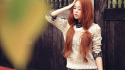 Asian Long-haired Red Hair Teen Girl Wallpaper #5747