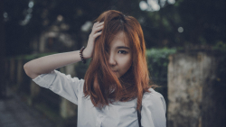 Asian Long-haired Red Hair Teen Girl Wallpaper #5791