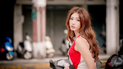 Asian Long-haired Red Hair Teen Girl Wallpaper #744