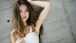 Asian Skinny Busty Long-haired Brunette Teen Girl Wallpaper #5257