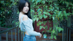 Asian Skinny Long-haired Brunette Teen Girl Wallpaper #3702