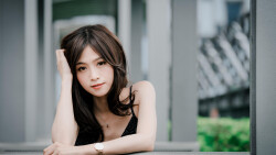 Asian Skinny Smiling Long-haired Brunette Teen Girl Wallpaper #5236
