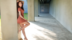 Asian Slim Busty Long-haired Brunette Teen Girl Wallpaper #5256