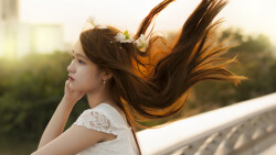 Asian Slim Long-haired Brunette Bride Teen Girl Wallpaper #4629