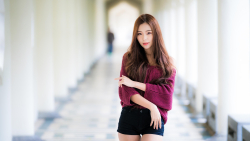 Asian Slim Long-haired Brunette Teen Girl Wallpaper #1149