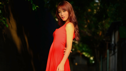 Asian Slim Red Hair Teen Girl Wallpaper #2453