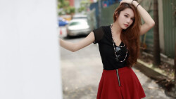 Asian Slim Red Hair Teen Girl Wallpaper #3637