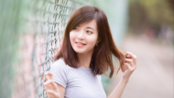 Asian Slim Smiling Brunette Teen Girl Wallpaper #5490
