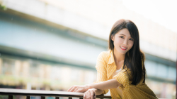 Asian Slim Smiling Long-haired Brunette Teen Girl Wallpaper #3306