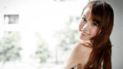 Asian Slim Smiling Long-haired Brunette Teen Girl Wallpaper #5002