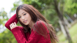 Asian Slim Smiling Long-haired Brunette Teen Girl Wallpaper #5344