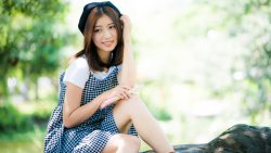 Asian Smiling Brunette Teen Girl Wallpaper #3055