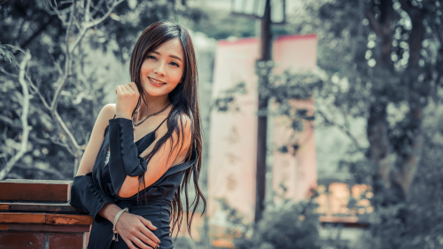 Asian Smiling Brunette Teen Girl Wallpaper #593