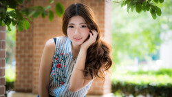 Asian Smiling Long-haired Brunette Teen Girl Wallpaper #2639