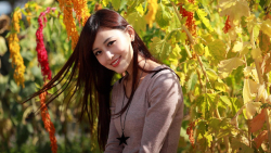 Asian Smiling Long-haired Brunette Teen Girl Wallpaper #3579