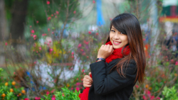 Asian Smiling Long-haired Brunette Teen Girl Wallpaper #4599