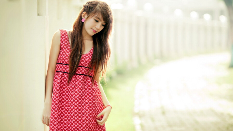 Asian Smiling Long-haired Brunette Teen Girl Wallpaper #4926