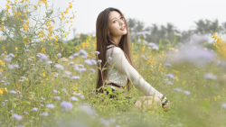 Asian Smiling Long-haired Brunette Teen Girl Wallpaper #518