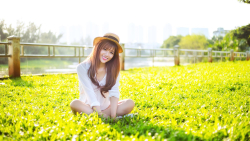 Asian Smiling Long-haired Brunette Teen Girl Wallpaper #5704