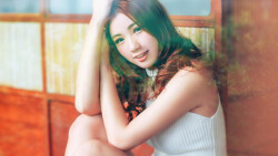 Asian Smiling Long-haired Red Hair Teen Girl Wallpaper #2748