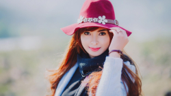 Asian Smiling Red Hair Teen Girl Wallpaper #3900
