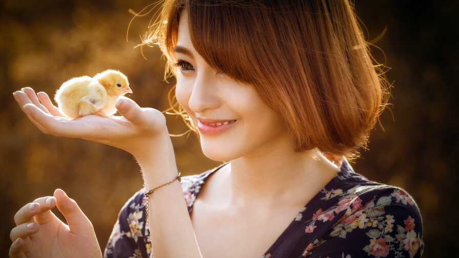 Asian Smiling Short Hair Red Hair Teen Girl Wallpaper #6253