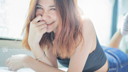 Asian Smiling Skinny Long-haired Red Hair Teen Girl Wallpaper #6045