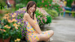 Asian Smiling Slim Brunette Teen Girl Wallpaper #3528