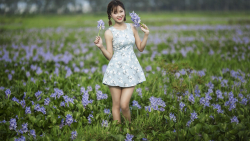 Asian Smiling Slim Brunette Teen Girl Wallpaper #4842
