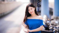 Asian Smiling Slim Long-haired Brunette Teen Girl Wallpaper #2063