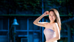 Asian Smiling Slim Long-haired Brunette Teen Girl Wallpaper #3516