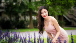 Asian Smiling Slim Long-haired Brunette Teen Girl Wallpaper #3535