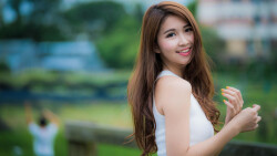 Asian Smiling Slim Red Hair Teen Girl Wallpaper #3955