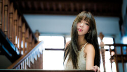 Asian Tiny Long-haired Brunette Teen Girl Wallpaper #2843
