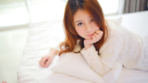 Asian Tiny Long-haired Red Hair Teen Girl Wallpaper #4759