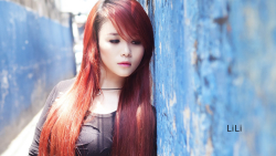 Asian Tiny Long-haired Red Hair Teen Girl Wallpaper #5901