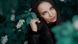 Blue-eyed Long-haired Angelina Petrova Ukrainian Brunette Model Girl Wallpaper #024