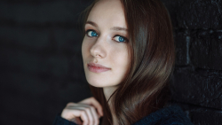 Blue-eyed Long-haired Anna Pavlova Brunette Russian Model Girl Wallpaper #001