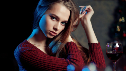 Blue-eyed Long-haired Eva Fedorova Blonde Teen Model Girl Wallpaper #001
