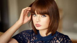 Blue-eyed Marie Grippon French Red Hair Model Girl Wallpaper #004