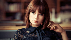 Blue-eyed Marie Grippon French Red Hair Model Girl Wallpaper #007