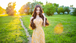 Busty Hazel Eyes Long-haired Anastasia Taylakova Brunette Russian Model Girl Wallpaper #002