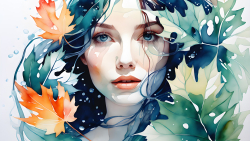 Fantasy Blue-eyed Long-haired Brunette Teen Girl Wallpaper #499