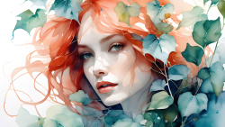 Fantasy Blue-eyed Long-haired Red Hair Girl Wallpaper #591