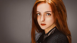 Fantasy Blue-eyed Long-haired Red Hair Teen Girl Wallpaper #313